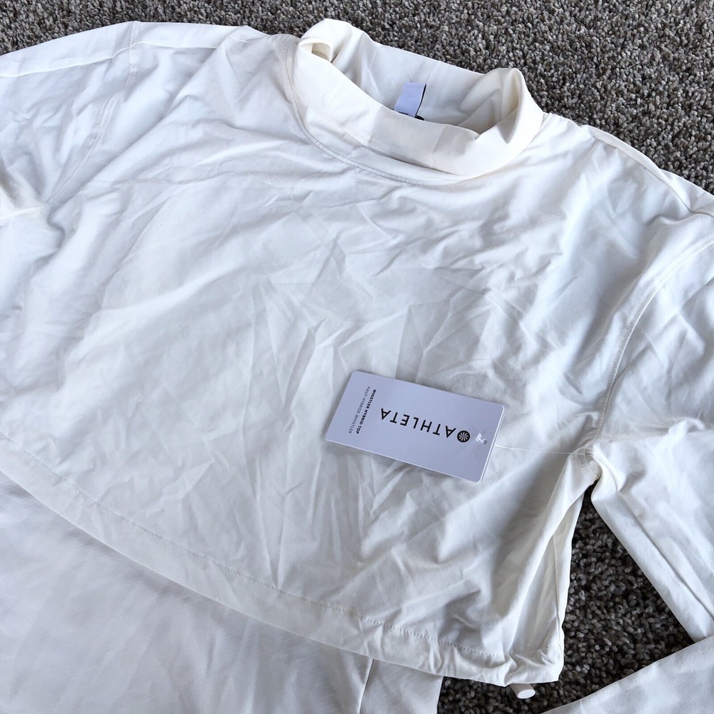 Athleta Whistler Hybrid Top Womens L White Layered Fleece Lined Performance $129 - Picture 2 of 12